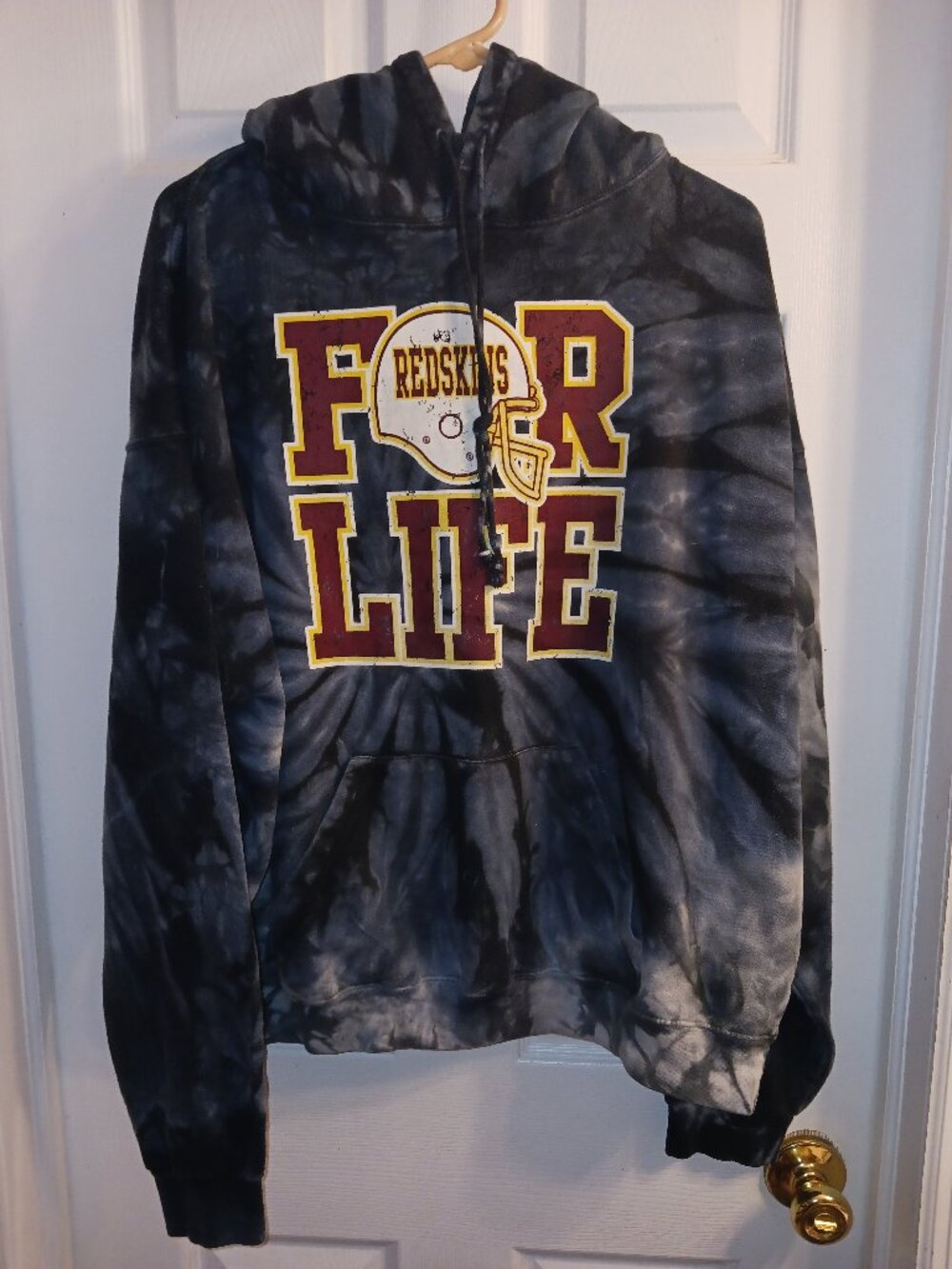 Tie Dye Clothing Co. Washington Redskins Double Sided Hoodie "For Life" XL